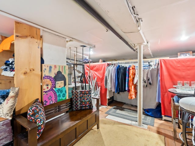 spacious closet featuring wood finished floors