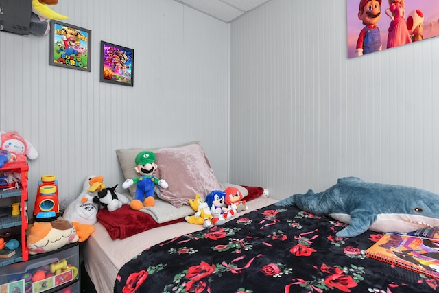 bedroom featuring vaulted ceiling