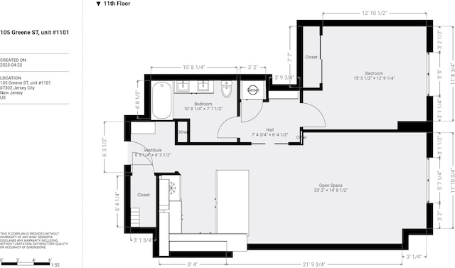 105 Greene St Unit 1101, Jersey City, NJ 07302 - plan