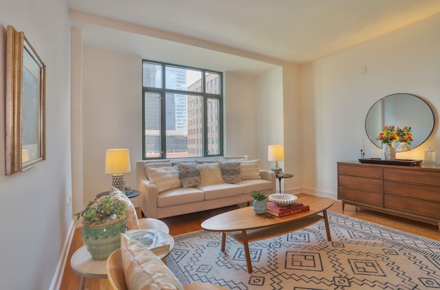 105 Greene St Unit 1101, Jersey City, NJ 07302 - living area with baseboards and wood finished floors