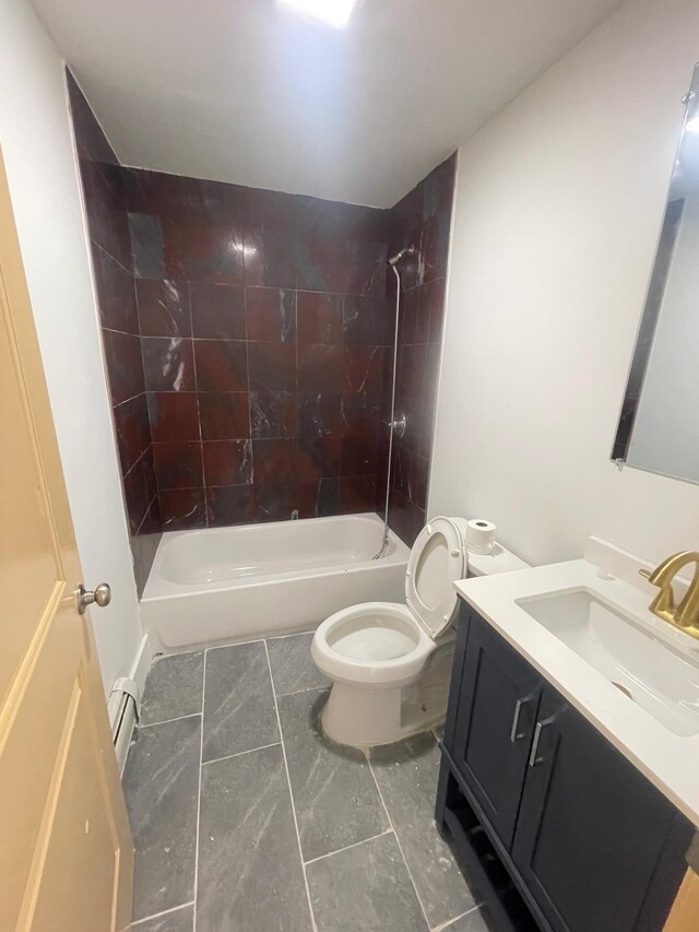 2907 Central Ave, Union City, NJ 07087 - full bath featuring vanity, shower / tub combination, and baseboard heating