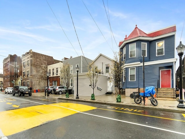 2907 Central Ave, Union City, NJ 07087 - view of asphalt road with street lighting, sidewalks, and curbs
