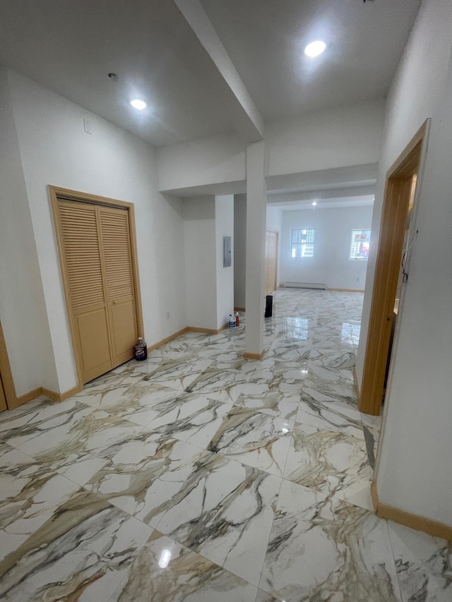 2907 Central Ave, Union City, NJ 07087 - basement with baseboards and recessed lighting
