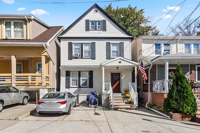 view of front of home featuring cooling unit