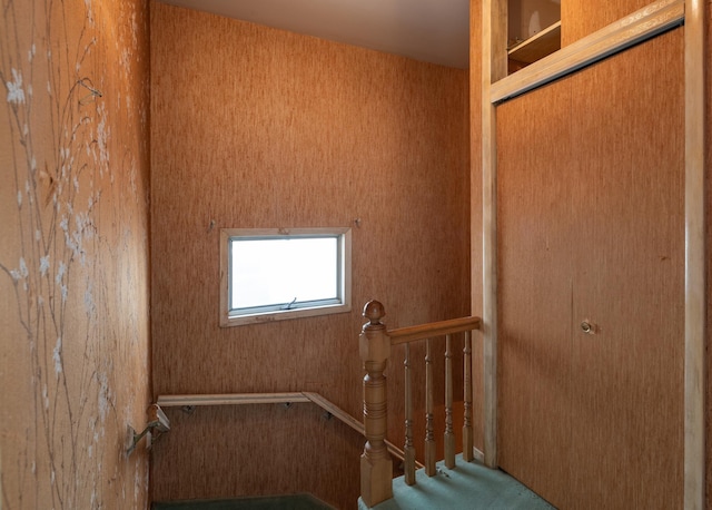 71 W 17th St, Bayonne, NJ 07002 - stairs featuring carpet flooring