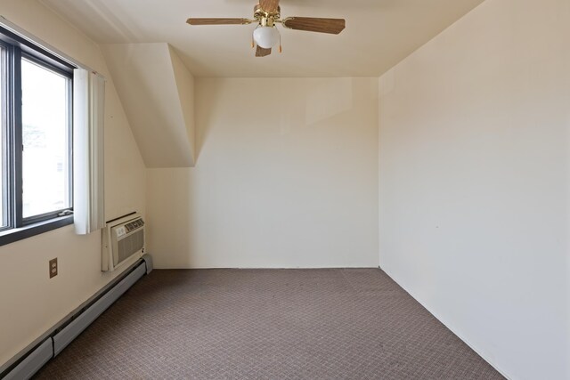 71 W 17th St, Bayonne, NJ 07002 - additional living space featuring a baseboard radiator, carpet floors, healthy amount of natural light, and a ceiling fan
