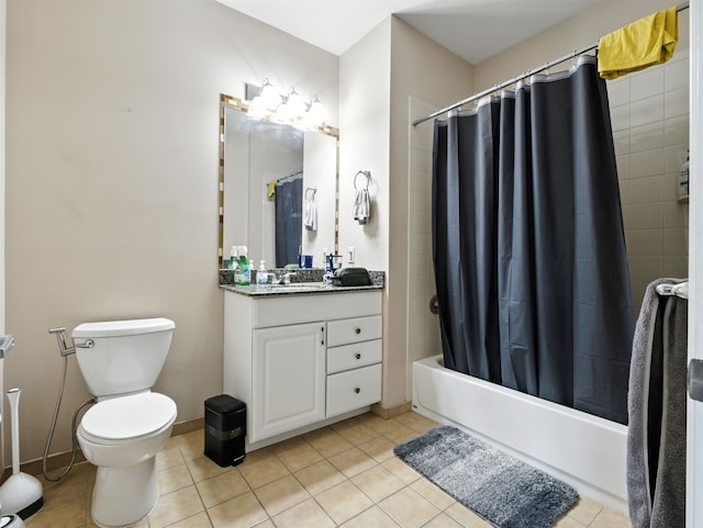 1201 Summit Ave Unit 402, Jersey City, NJ 07307 - full bath with vanity, shower / bathtub combination with curtain, and tile patterned flooring