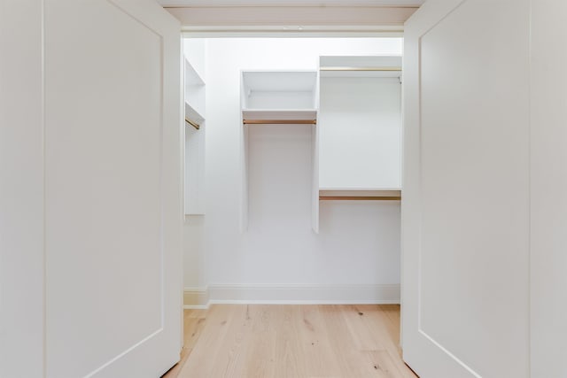 spacious closet with light wood-type flooring