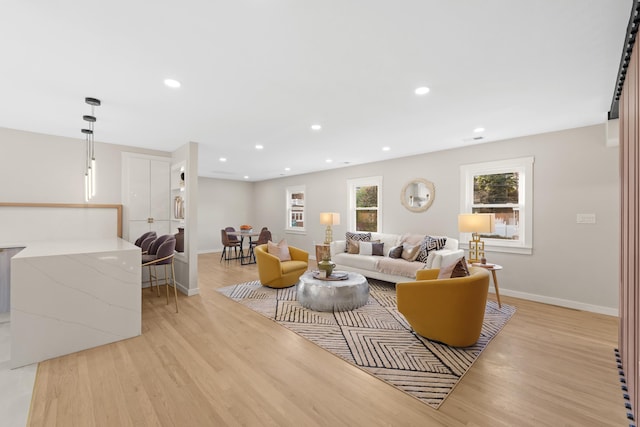 312 Garfield Ave Unit 2, Jersey City, NJ 07305 - living room with light wood-style floors and recessed lighting