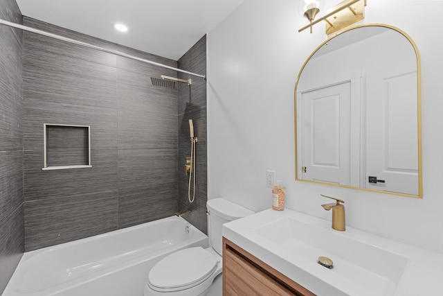 312 Garfield Ave Unit 2, Jersey City, NJ 07305 - bathroom featuring vanity,  shower combination, and recessed lighting