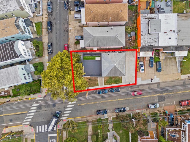 312 Garfield Ave Unit 2, Jersey City, NJ 07305 - aerial view of property and surrounding area featuring property parcel outlined