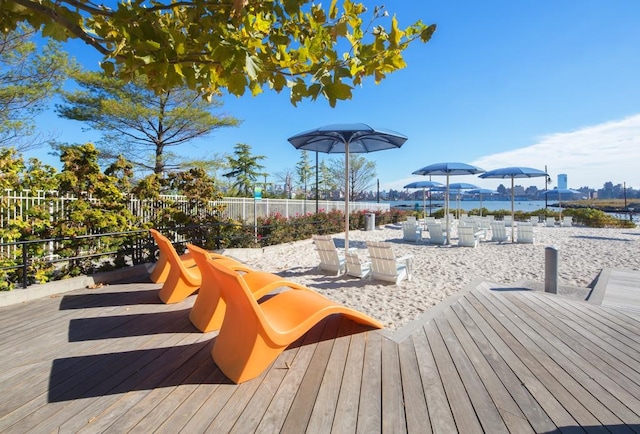 20 Newport Pkwy Unit 1108, Jersey City, NJ 07310 - wooden deck with fence