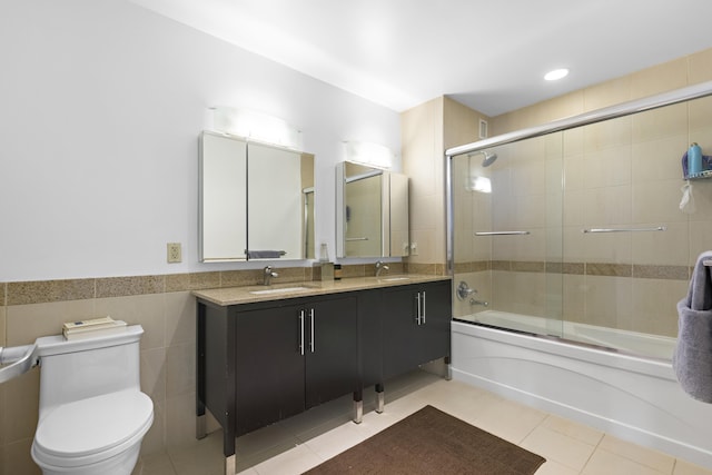 20 Newport Pkwy Unit 1108, Jersey City, NJ 07310 - full bath with combined bath / shower with glass door, toilet, double vanity, and a sink