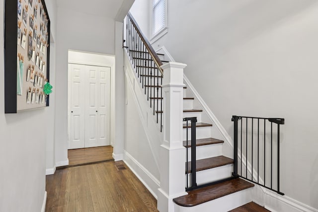 7619 5th Ave, North Bergen, NJ 07047 - stairs with wood finished floors and baseboards