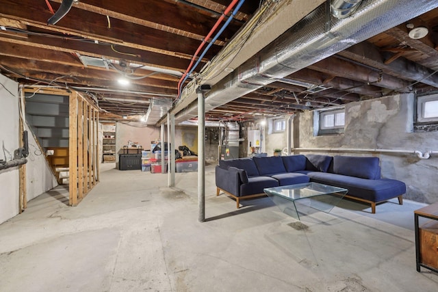 7619 5th Ave, North Bergen, NJ 07047 - basement featuring water heater and heating unit