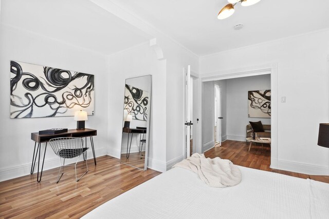 48 Armstrong Ave, Jersey City, NJ 07305 - bedroom featuring wood finished floors and ornamental molding