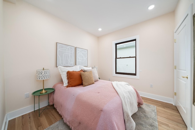 247 Harrison Ave Unit 2, Jersey City, NJ 07304 - bedroom with light wood-type flooring, baseboards, and recessed lighting