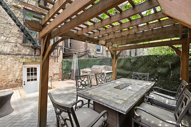 1030 Hudson St Unit 1, Hoboken, NJ 07030 - view of patio with outdoor dining space and a pergola
