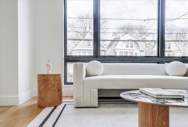 177 Wilkinson Ave Unit 1, Jersey City, NJ 07305 - sitting room featuring baseboards and wood finished floors