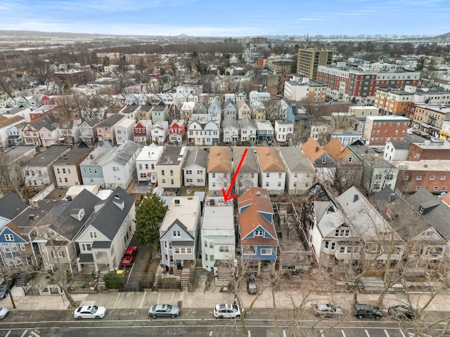 aerial view with a residential view