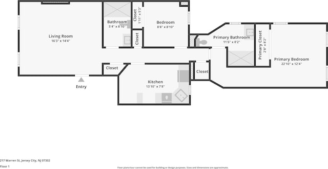 217 Warren St Unit 2, Jersey City, NJ 07302 - property floor plan