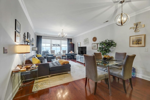 20 Avenue At Port Imperial Unit 425, West New York, NJ 07093 - dining area featuring a chandelier, hardwood / wood-style flooring, and crown molding