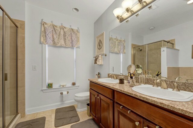 20 Avenue At Port Imperial Unit 425, West New York, NJ 07093 - full bath with a stall shower, double vanity, and tile patterned floors