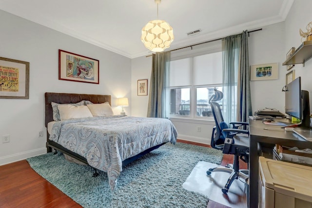 20 Avenue At Port Imperial Unit 425, West New York, NJ 07093 - bedroom with wood finished floors, ornamental molding, and a desk