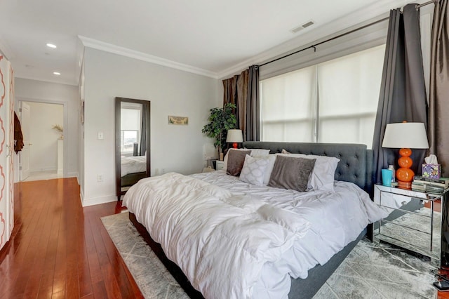 20 Avenue At Port Imperial Unit 425, West New York, NJ 07093 - bedroom with ornamental molding, dark wood finished floors, and recessed lighting