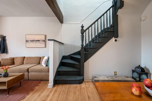 306 Sip Ave, Jersey City, NJ 07306 - stairway with hardwood / wood-style flooring
