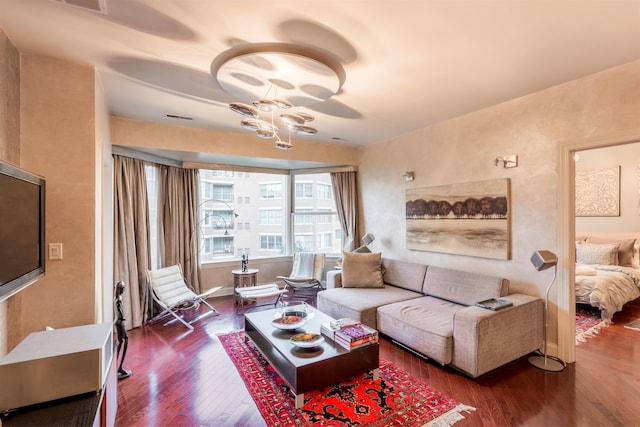 living room featuring hardwood / wood-style floors