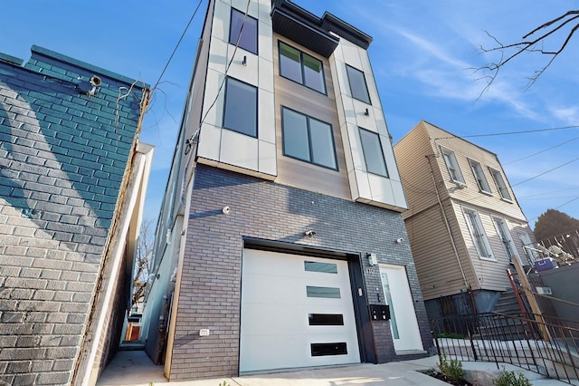 view of building exterior featuring a garage