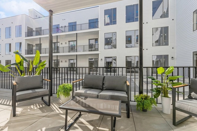 balcony featuring an outdoor living space