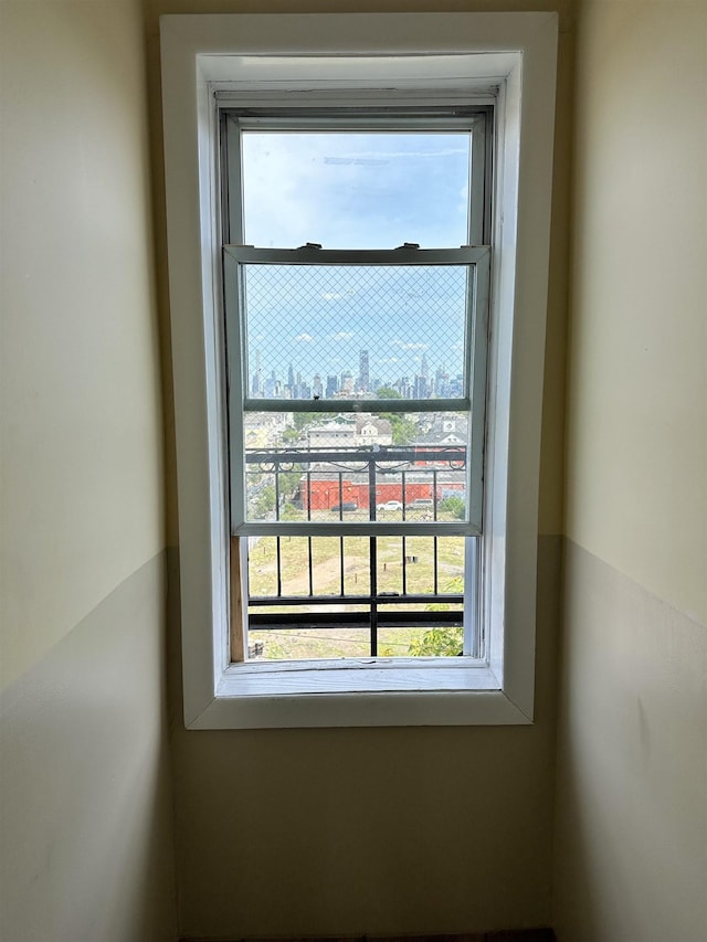 details featuring a view of city