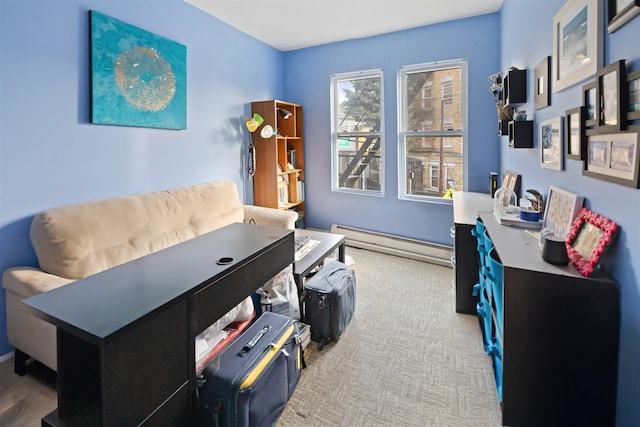 interior space featuring baseboard heating