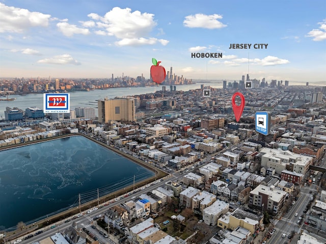 drone / aerial view featuring a view of city