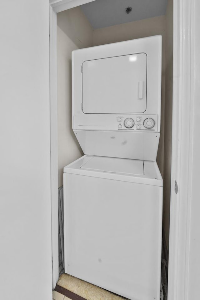 26 Ave At Port Imperial Unit 440, West New York, NJ 07093 - laundry room with estacked washer and dryer