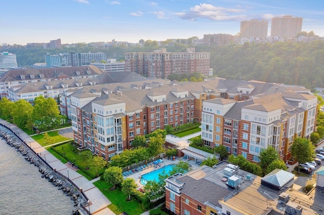 26 Ave At Port Imperial Unit 440, West New York, NJ 07093 - drone / aerial view of a pool area