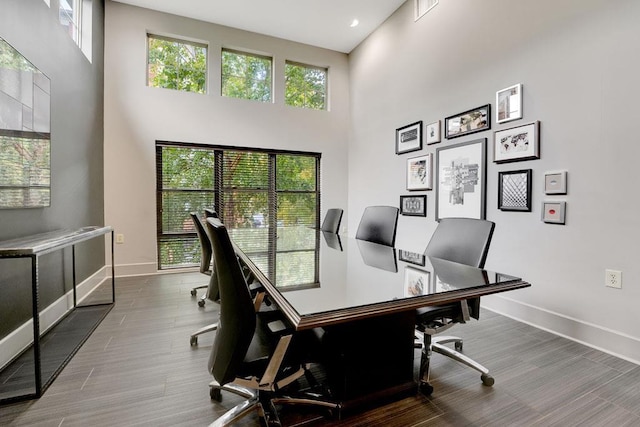 26 Ave At Port Imperial Unit 440, West New York, NJ 07093 - office with a high ceiling and wood finished floors