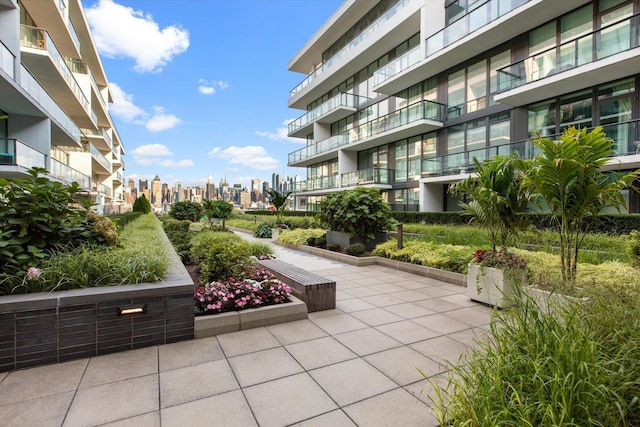 surrounding community with a patio