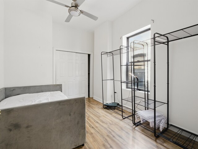 77 Crescent Ave Unit 8, Jersey City, NJ 07304 - bathroom featuring wood finished floors and a ceiling fan
