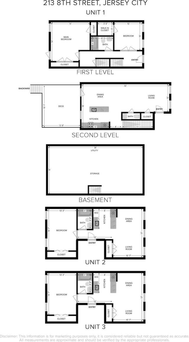 213 8th St, Jersey City, NJ 07302 - view of property floor plan