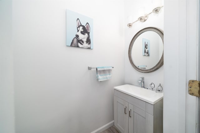 213 8th St, Jersey City, NJ 07302 - bathroom featuring vanity and baseboards