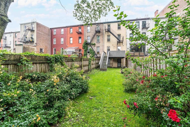 213 8th St, Jersey City, NJ 07302 - view of yard featuring stairway