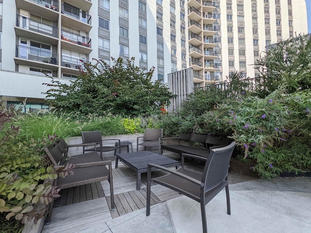 100 Manhattan Ave Unit 1217, Union City, NJ 07087 - view of patio with an outdoor hangout area and a deck