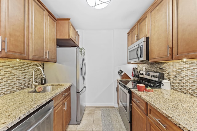 100 Manhattan Ave Unit 1217, Union City, NJ 07087 - kitchen featuring appliances with stainless steel finishes, a sink, baseboards, and decorative backsplash
