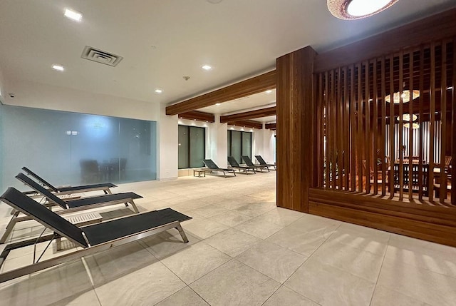 4 Beacon Way Unit 1110, Jersey City, NJ 07304 - lobby featuring recessed lighting and beam ceiling