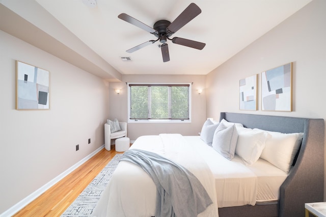 721 Madison St Unit 4N, Hoboken, NJ 07030 - bedroom featuring light wood-style flooring and ceiling fan