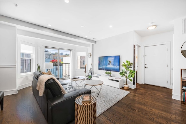 123 Jackson St Unit 4A, Hoboken, NJ 07030 - living area featuring wood finished floors, recessed lighting, and baseboards