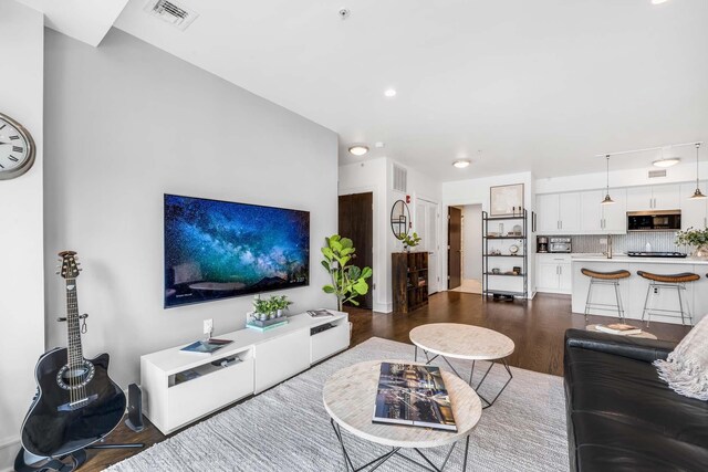 123 Jackson St Unit 4A, Hoboken, NJ 07030 - living room with dark wood-style flooring